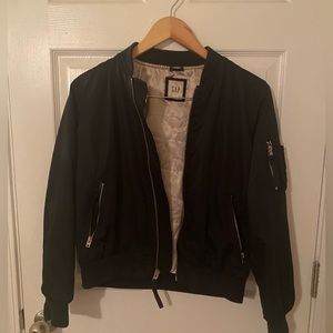 Black Bomber jacket with gold inside
